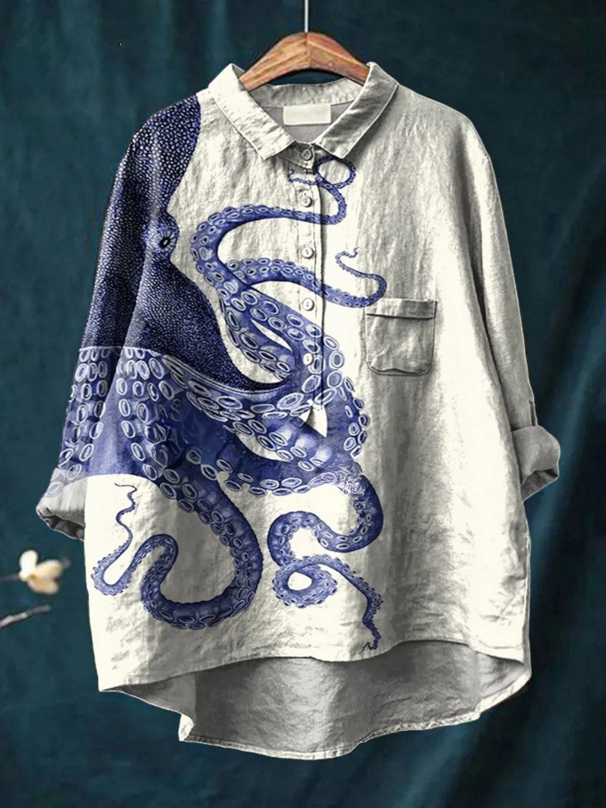 Capucine | Blouse décontractée à imprimé tentacules de poulpe