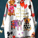 Capucine | Blouse fantaisie à imprimé cœurs et animaux