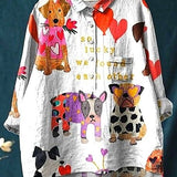 Capucine | Blouse fantaisie à imprimé cœurs et animaux