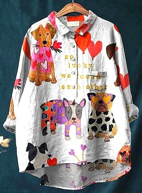 Capucine | Blouse fantaisie à imprimé cœurs et animaux