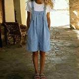 Charlotte - Combinaison courte en denim au toucher coton doux
