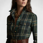 Clara | Robe longue ceinturée à motif tartan