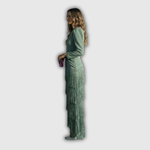 Clara | Robe longue élégante à manches longues et franges