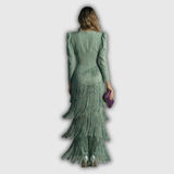 Clara | Robe longue élégante à manches longues et franges