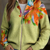 Claudie | Cardigan à motif de lys coloré