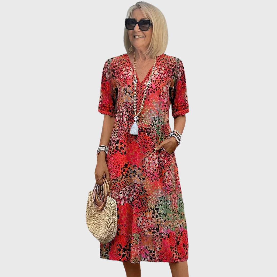 Colette | Robe midi vibrante