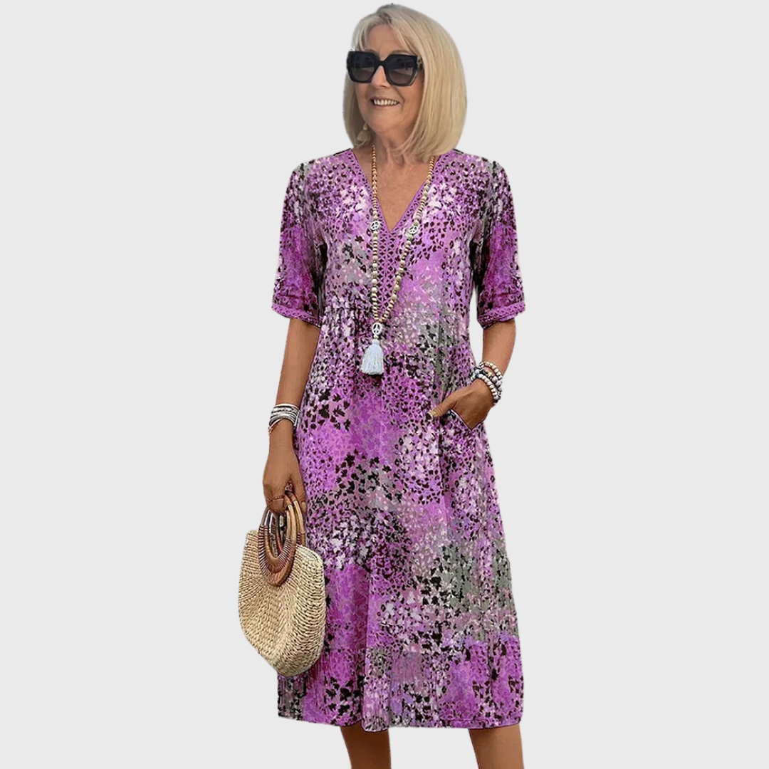 Colette | Robe midi vibrante