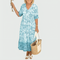 Constance | Robe midi fleurie à bordure imprimée et ourlet à volants