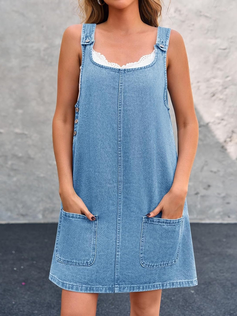 Daisy - Robe chasuble en denim décontractée