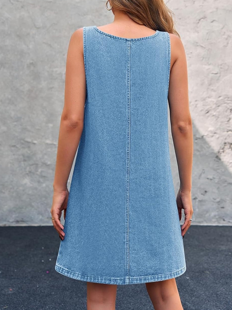 Daisy - Robe chasuble en denim décontractée