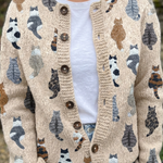 Delyth | Cardigan à imprimé chat