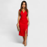 Desi - Robe fendue à col en V