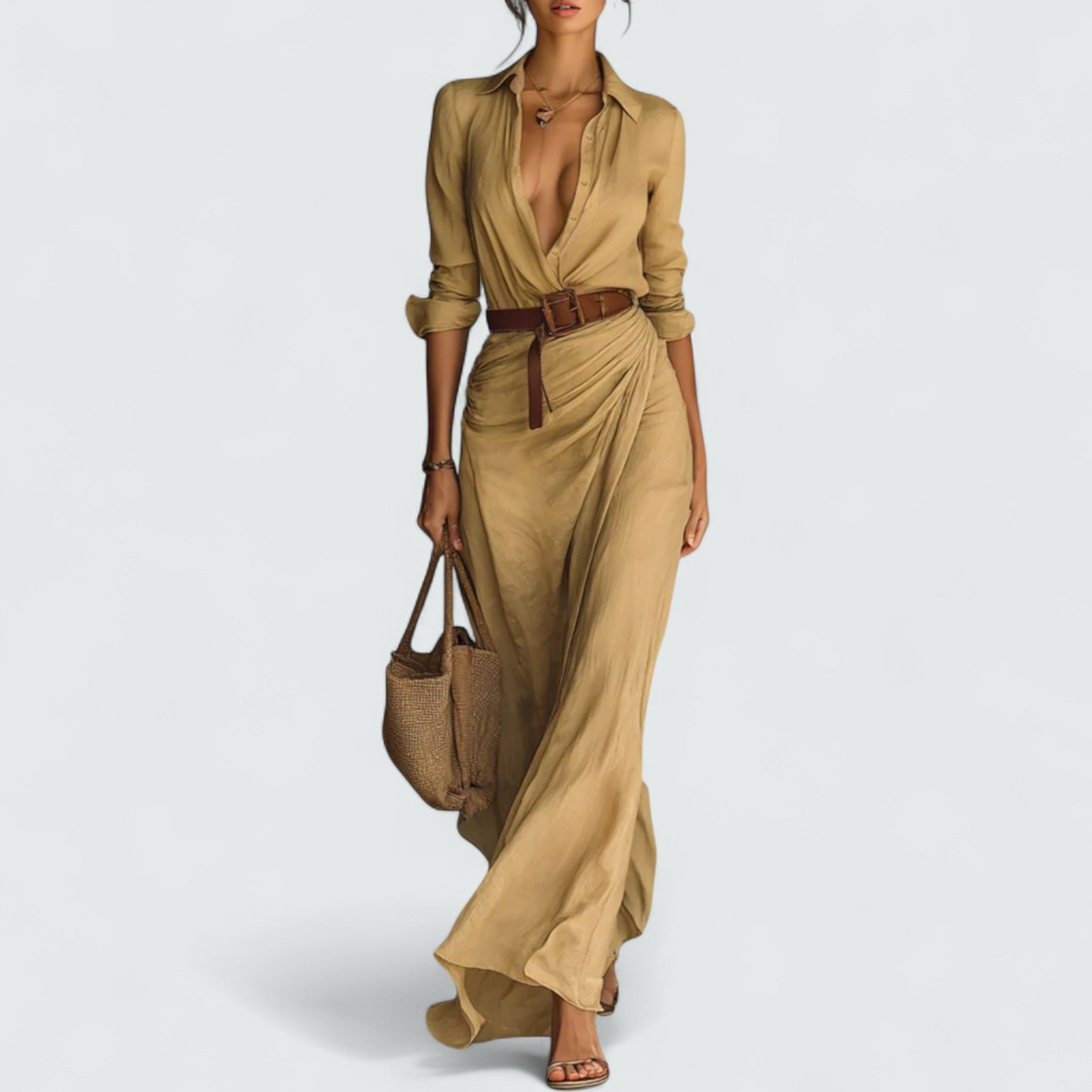 Doris | Robe longue à manches longues