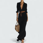 Doris | Robe longue à manches longues
