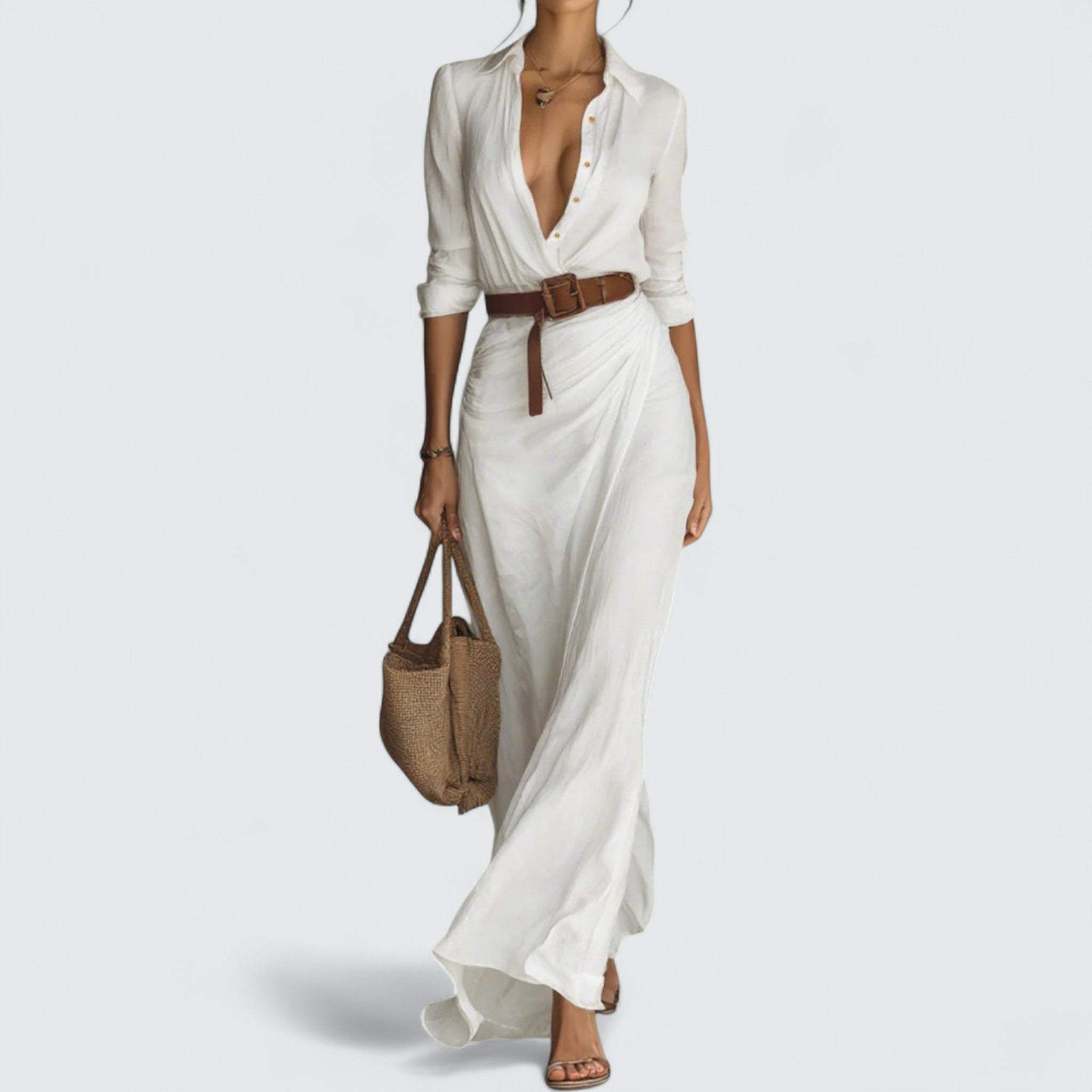 Doris | Robe longue à manches longues