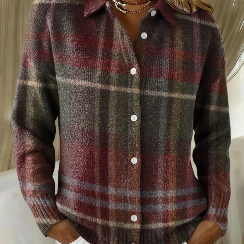 Eleanor | Cardigan tricot à carreaux classique