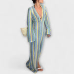 Elina – Robe longue à col en V, esprit vacances