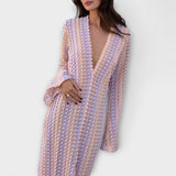 Elina – Robe longue à col en V, esprit vacances