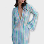Elina – Robe longue à col en V, esprit vacances
