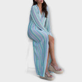 Elina – Robe longue à col en V, esprit vacances