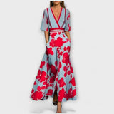 Elise - Une robe fleurie ajustée élégante