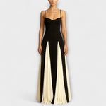 Ember - Élégance classique : robe longue trapèze à pans de tulle