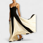 Ember - Élégance classique : robe longue trapèze à pans de tulle