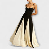 Ember - Élégance classique : robe longue trapèze à pans de tulle