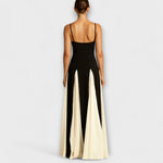 Ember - Élégance classique : robe longue trapèze à pans de tulle