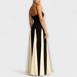 Ember - Élégance classique : robe longue trapèze à pans de tulle