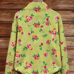Émeline | Cardigan vert à motif floral