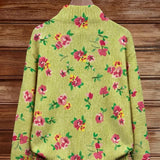 Émeline | Cardigan vert à motif floral