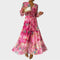 Fiona | Robe longue portefeuille à motif floral et manches longues