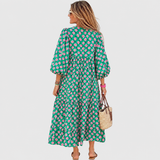 Fleur | Robe longue décontractée à volants et manches kimono