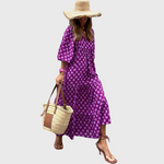 Fleur | Robe longue décontractée à volants et manches kimono