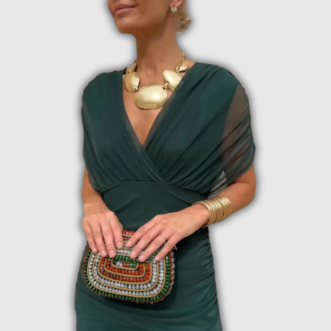 Florendra | Robe longue fleurie à col en V