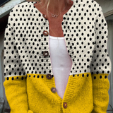 Quilla | Cardigan à pois crème et jaune