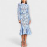 Freya – Robe midi élégante en dentelle fleurie