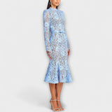 Freya – Robe midi élégante en dentelle fleurie