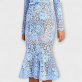 Freya – Robe midi élégante en dentelle fleurie