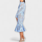 Freya – Robe midi élégante en dentelle fleurie