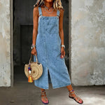 Georgia - Robe chasuble en denim décontractée