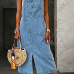 Georgia - Robe chasuble en denim décontractée
