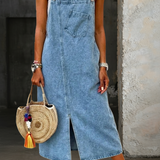 Georgia - Robe chasuble en denim décontractée