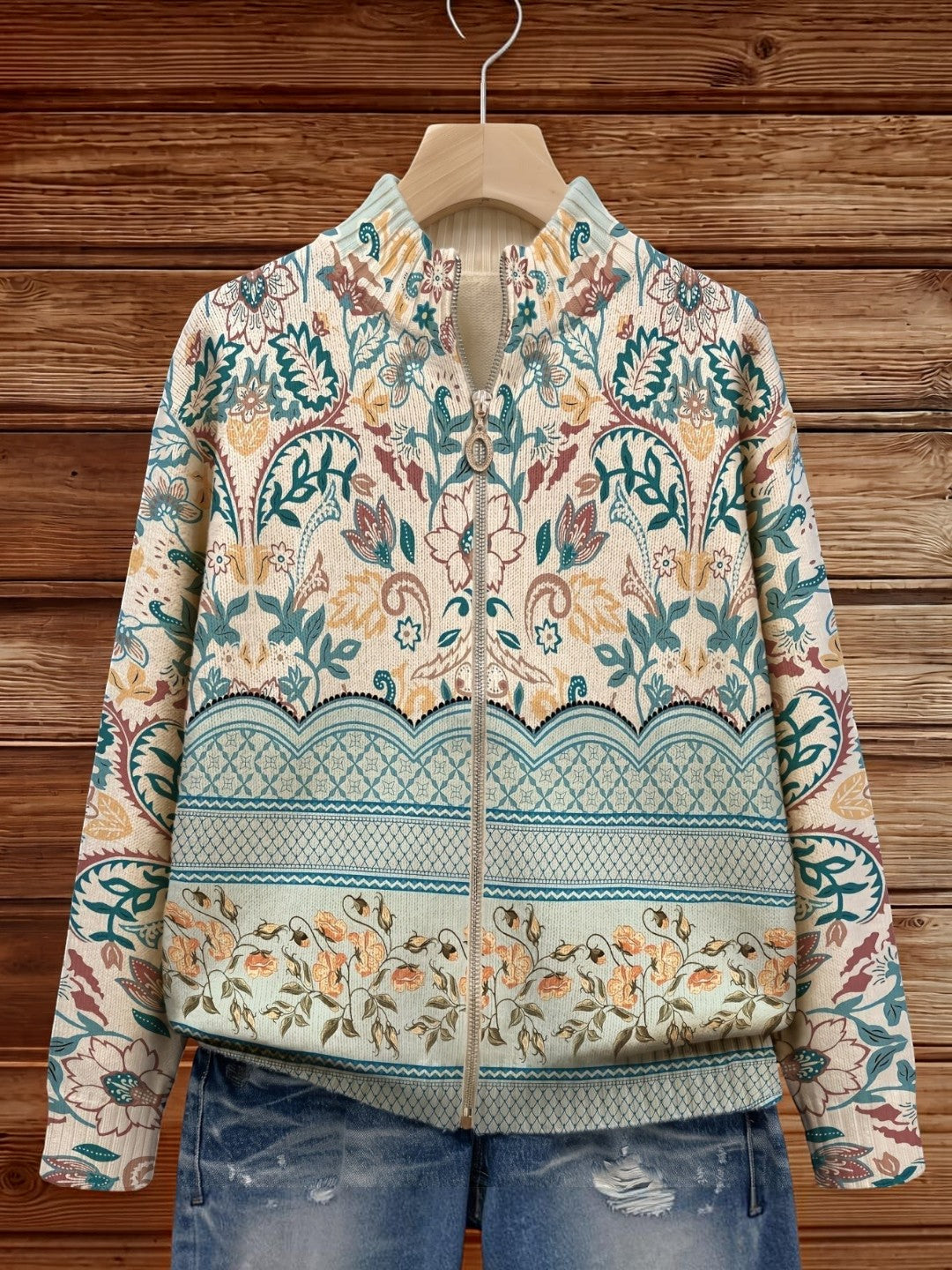 Ginette | Cardigan à bordure florale