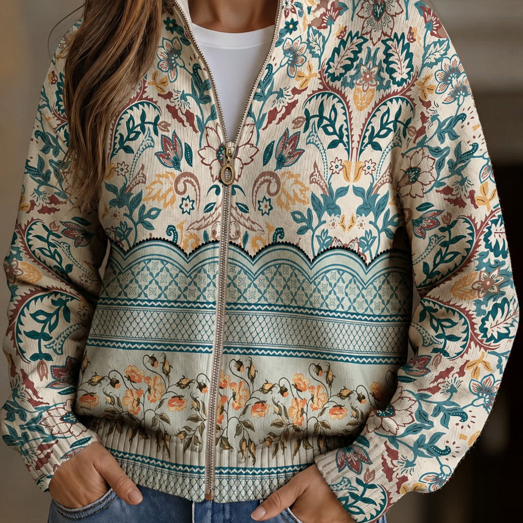 Ginette | Cardigan à bordure florale