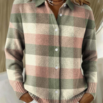 Grace | Cardigan tricot à carreaux pastel