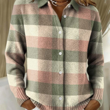 Grace | Cardigan tricot à carreaux pastel