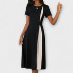 Hanne - Robe midi noire et blanche