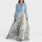 Harper - Robe longue fleurie scintillante